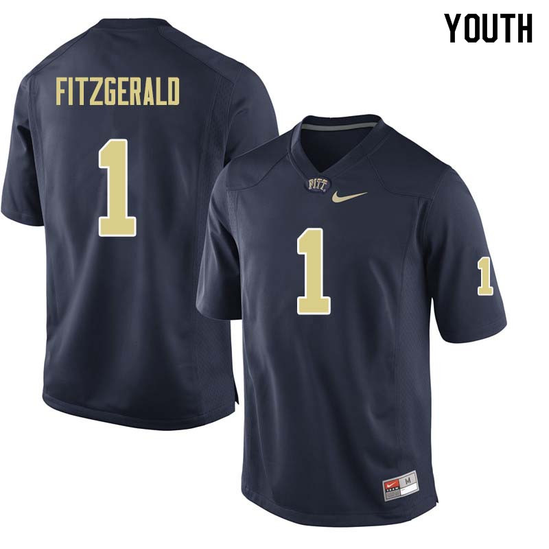 Youth #1 Larry Fitzgerald Pittsburgh Panthers College Football Jerseys Sale-Navy